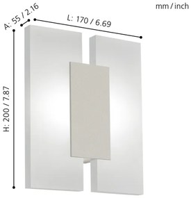 Eglo 96043 - Corp de iluminat LED perete metruASS 2 2xLED/4,5W/230V