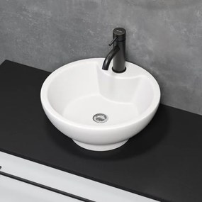 BATH DELUXE 06-045-11-11-00 - Lavoar DRAMMEN pentru montaj pe blat, Ø 40,1 cm, ceramică, alb