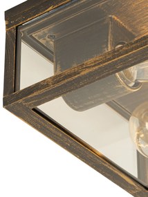 Plafonieră vintage auriu antic IP44 cu 2 lumini - Charlois