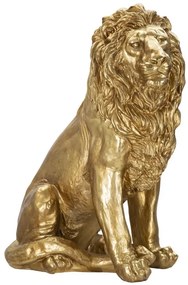 Figurina decorativa aurie din polirasina, 67x36,5x80 cm, Lion Mauro Ferretti