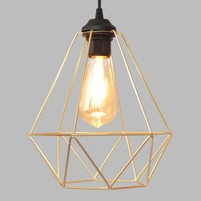 Lustră pe cablu KARO 3xE27/15W/230V auriu/negru