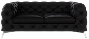 Canapea neagră cu tapițerie din catifea 185 cm Chelsea – Ropez