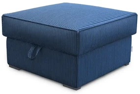 Taburet albastru inchis SMART COSARO cu spatiu de depozitare 65x65 cm