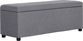 vidaXL Bancă, compartiment de depozitare, gri deschis 116 cm poliester