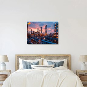 Tablou pe sticlă - Instalație industrială (70x50 cm)