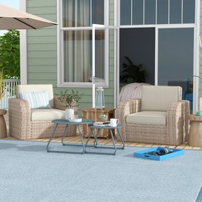 Outsunny Lot de 2 mese de cafea rotunde înglobabile de Grădină din metal epoxid, Masă de Apoiala Stabilă pentru exterior, Albastru | Aosom Romania