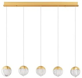 Lustra cu 5 pendule LED ALICIA auriu