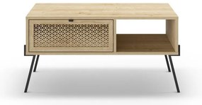 Măsuță de cafea în culoare naturală cu aspect de lemn de stejar 60x100 cm Ecrin – Marckeric