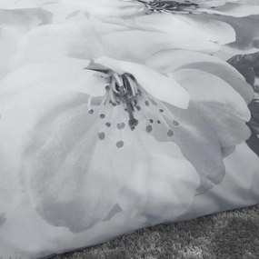 Lenjerie de pat Catherine Lansfield Dramatic Floral, 135 x 200 cm, gri