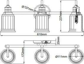 Quoizel QZ-SWELL3-BB-BATH-LED Aplica de perete pentru baie SWELL 3xG9/3W/230V IP44 auriu