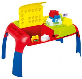 Masuta copii cu centru de activitati si cuburi de construit Novokids™ Maxi Table, Pliabila, 66x39x31 cm, Jucarie educativa,1 an+, Multicolor