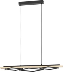 Eglo 901927 - Lustră suspendată pe cablu LED BOYAL 2xLED/13W/230V+LED/16W negru/bej