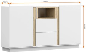 Comodă Gabrielle 04 (Stejar artisan + Alb). 1071427