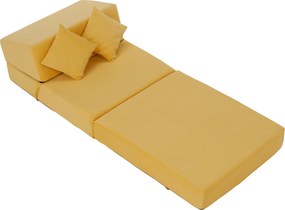 Saltea pliabilă/fotoliu extensibil, 2 in 1, galben, PELOS