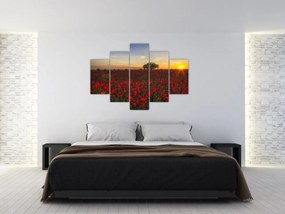 Tablou cu lunca și macii (150x105 cm)