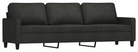 Set de canapele cu perne, 4 piese, negru, textil