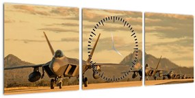 Tablou - Aviație (cu ceas) (90x30 cm)