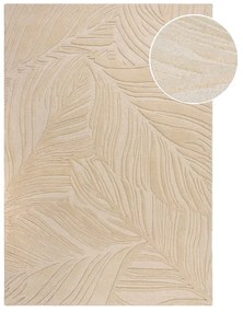 Covor din lână Flair Rugs Lino Leaf, 160 x 230 cm, bej