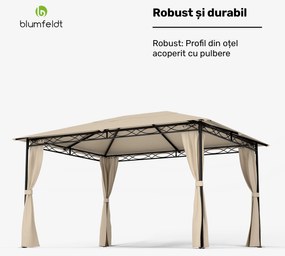 Blumfeldt Foișor Mondo 3x4 cu cadru metalic și 4 pereți laterali