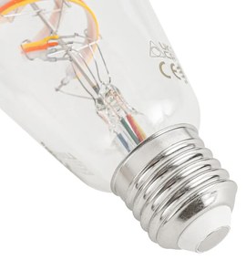 Becuri LED inteligente E27 reglabile ST64 RGBW transparente 4W 250lm 2700K