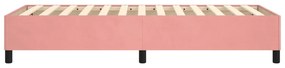 Cadru de pat box spring, roz, 90x190 cm, catifea Roz, 35 cm, 90 x 190 cm