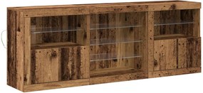 vidaXL Bufet LED Lemn vechi 181,5 x 37 x 67 cm Lemn compozit