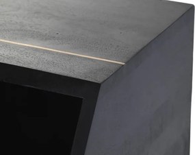 Birou cu sertare din lemn masiv de mango negru și metal, 93,5 x 119 x 70 cm, „Glint”
