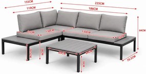 Set mobilier de grădină LIVORNO gri