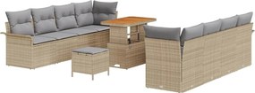 vidaXL Set de canapele pentru grădină 11 pcs Beige și gri deschis
