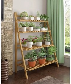 Etajera pliabila pentru flori din bambus NEPEL 122x70 cm