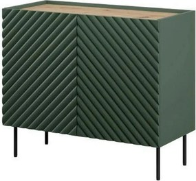 Comoda ONDA, verde inchis/stejar, PAL laminat, 98x45x85 cm