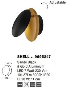 Aplica de perete LED design ambiental SHELL