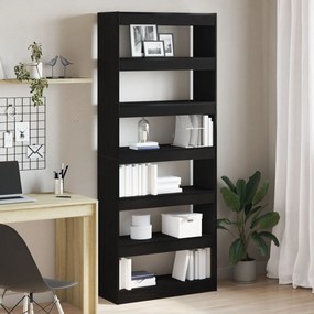 vidaXL Dulap pentru cărți/Separator de cameră din stejar negru 80x30x198 cm