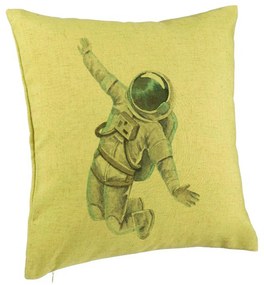 Perna Decorativa, Model On the Moon, 40x40 cm, Verde, Husa Detasabila, Burduf