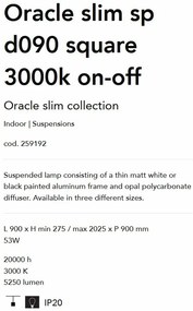 Lustra LED design modern geometric ORACLE SLIM SP D090 SQUARE 3000K ON-OFF WH
