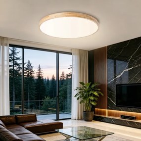 Brilagi - Corp de iluminat LED reglabil WOODLINE LED/100W/230V 3000-6000K stejar Ø 80 cm + telecomandă