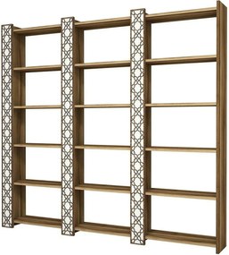 Biblioteca CITY 3, alb/alun, PAL melaminat, 185x24x170 cm