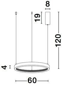 Lustra LED dimabila, design modern PRESTON, 60cm negru NVL-9865160