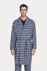 Halat de flanel pentru bărbați PABLO XXL Albastru închis / Navy