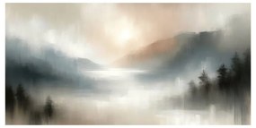 Tablou vale liniștită în ceață