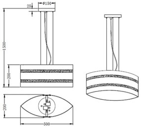 Trio - Lustr NIKOSIA 2xE27/40W/230V argintiu pe cablu