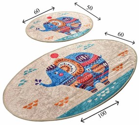 Set 2 covorase de baie Chilai Home 359CHL2395, Tesatura catifea 100% antibacteriana, Multicolor