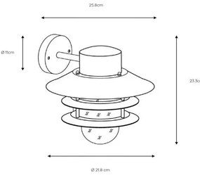 Lucide 11874/01/30 - Aplică perete exterior ZICO 1xE27/60W/230V IP44