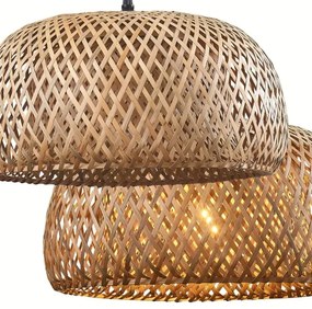 Lustră pe cablu KORFU 1xE27/20W/230V d. 38 cm bambus