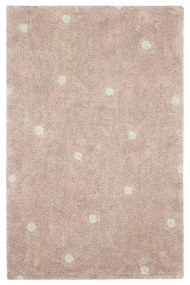 Covor pentru copii roz deschis lavabil/țesut manual din bumbac 100x150 cm Mini Dot Rose – Lorena Canals