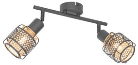 Plafoniera de design neagra cu auriu cu 2 lumini - Noud