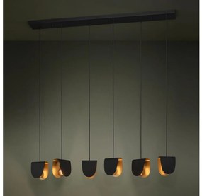 Lustră pe cablu Eglo 390184 SERENARA 6xE27/40W/230V negru/auriu