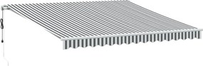 vidaXL Copertină retractabilă automat, antracit/alb, 400x350 cm
