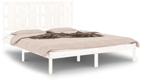 3105611 vidaXL Cadru de pat, alb, 160x200 cm, lemn masiv de pin