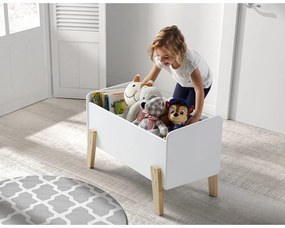 Bibliotecă de copii albă din lemn masiv de pin 84x48 cm KIDDY – Vipack